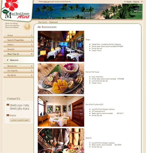 Maui Restaurants Information
